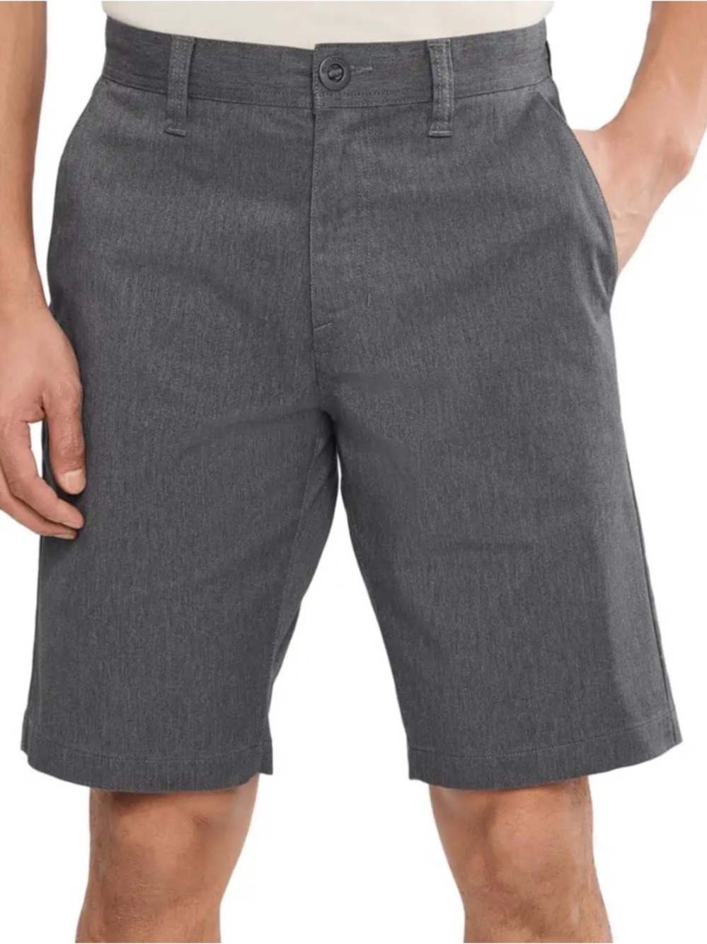 Volcom Men's Charcoal Gray Flat-Front Shorts